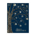Chromatic Snowflakes Greeting Card - Gold Lined White Envelope